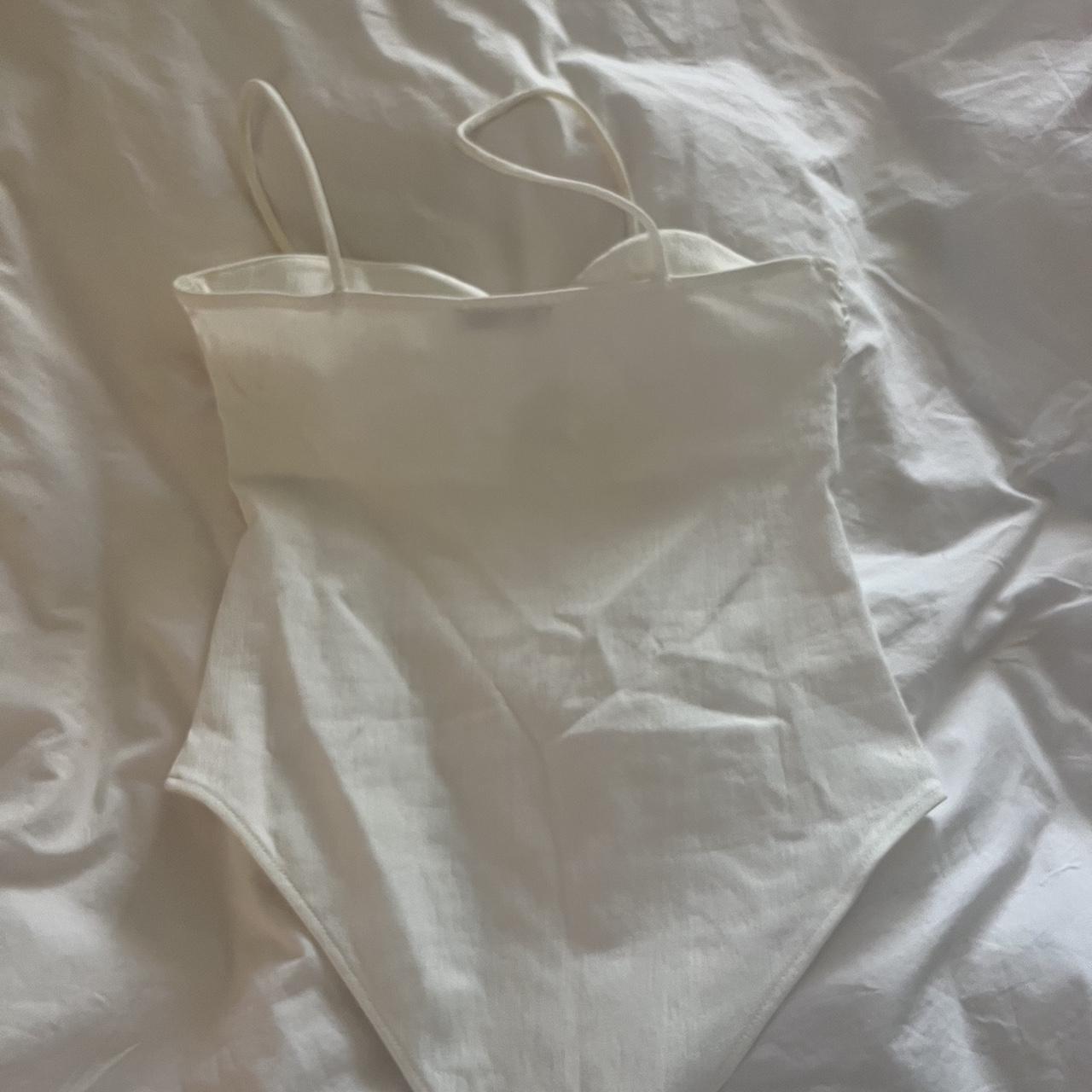 Zara Women's White Bodysuit Depop