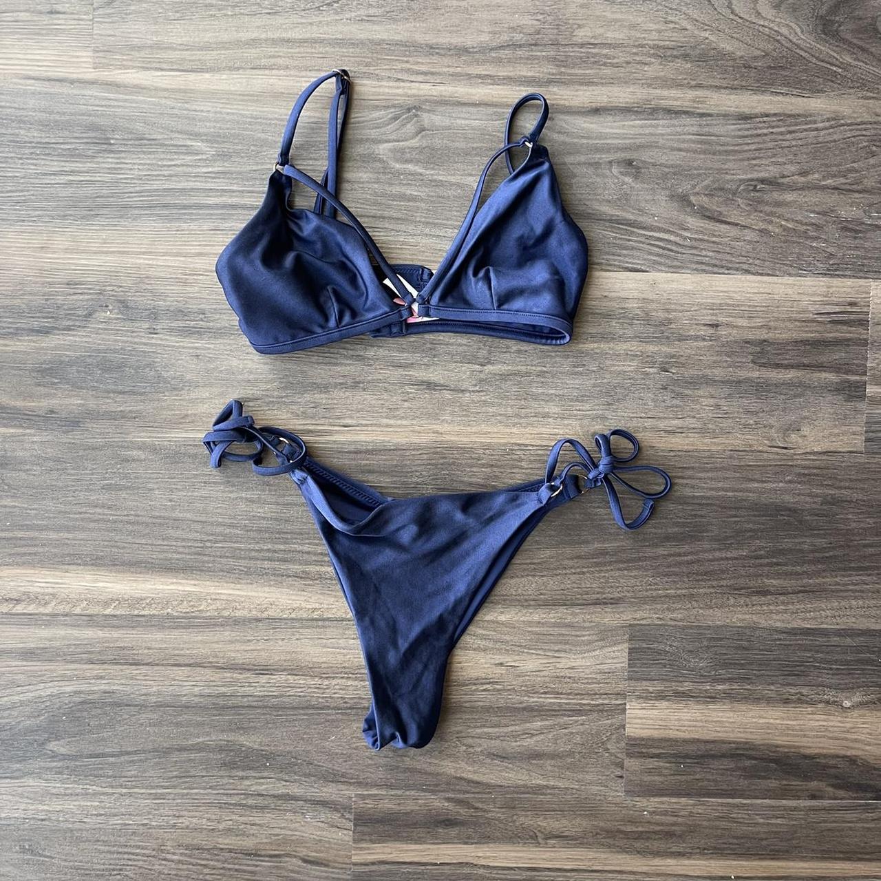 Victoria secret navy blue bikini set. Very... - Depop