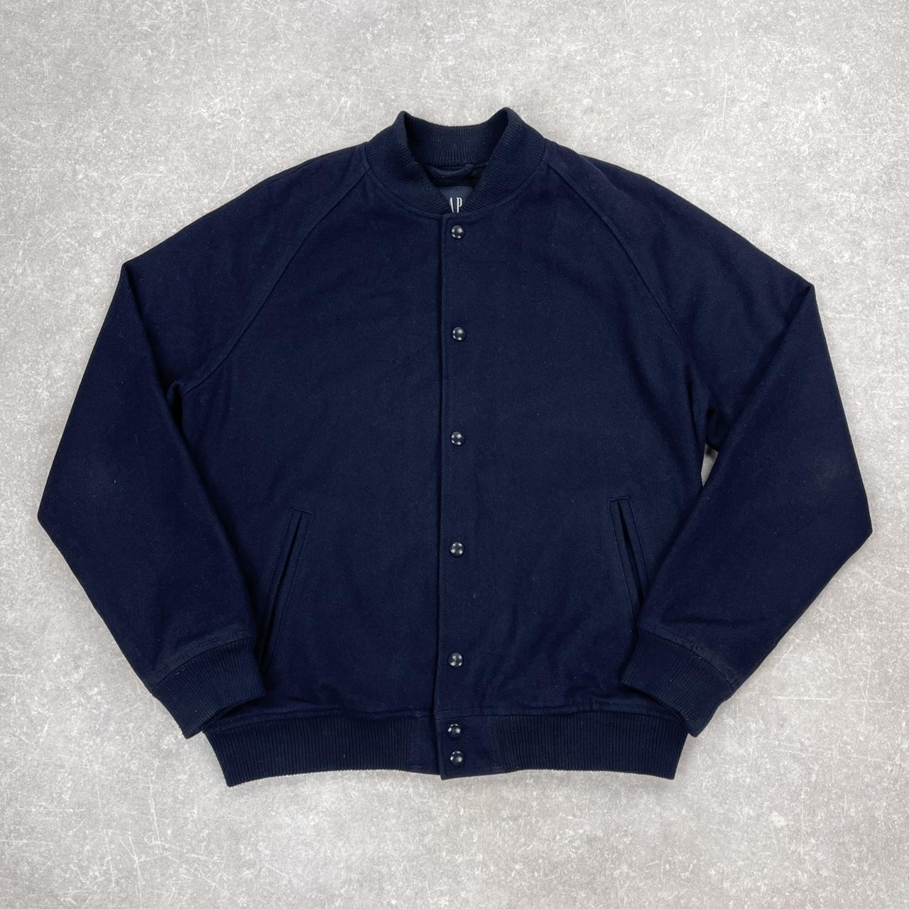 Vintage GAP varsity jacket Navy wool letterman... - Depop