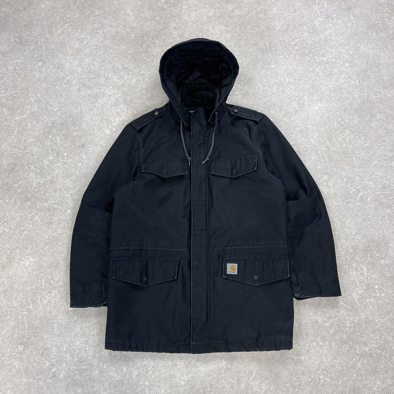 Carhartt military jacket Large Black skate jacket. Depop