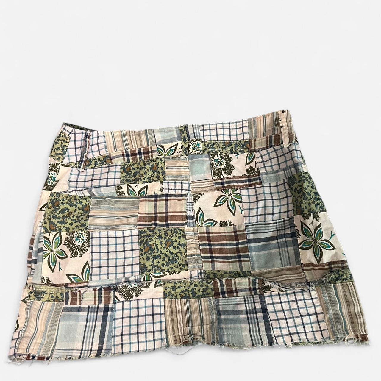 Women's Skirt - Multi/Green - M – Mini patchwork … - image 2