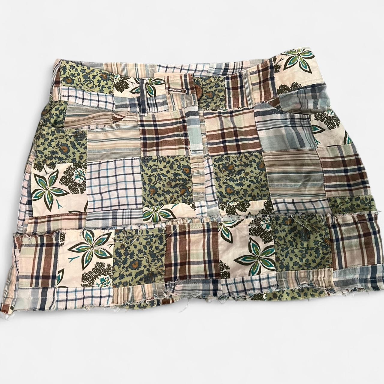Women's Skirt - Multi/Green - M – Mini patchwork … - image 1