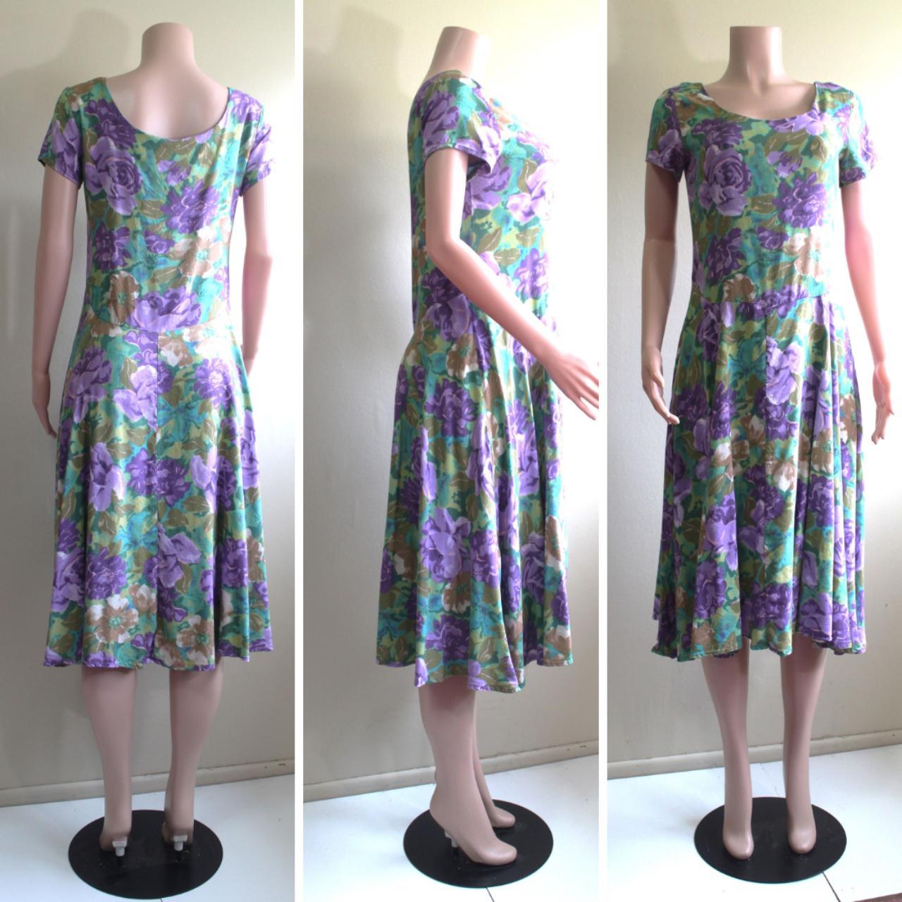 Women's Purple and Green Dress | Depop