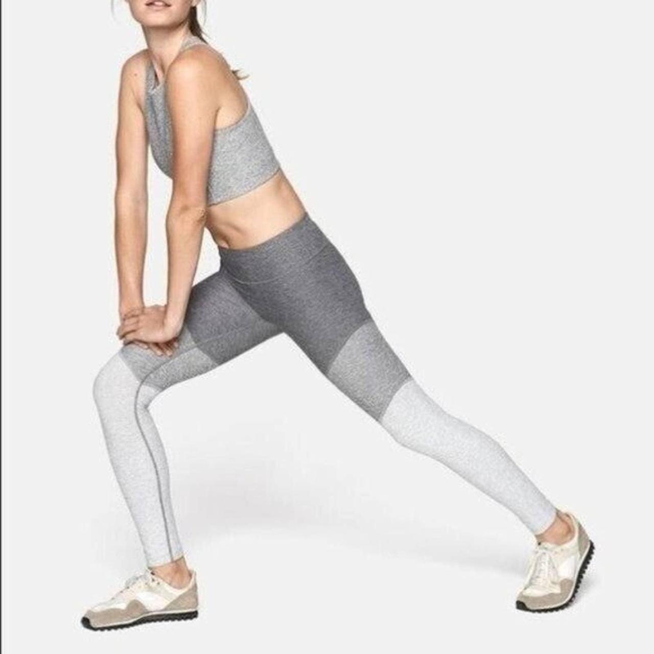 OUTDOOR VOICES Graphite Ash Dove Grey Colorblock Springs 7/8 Workout  Leggings