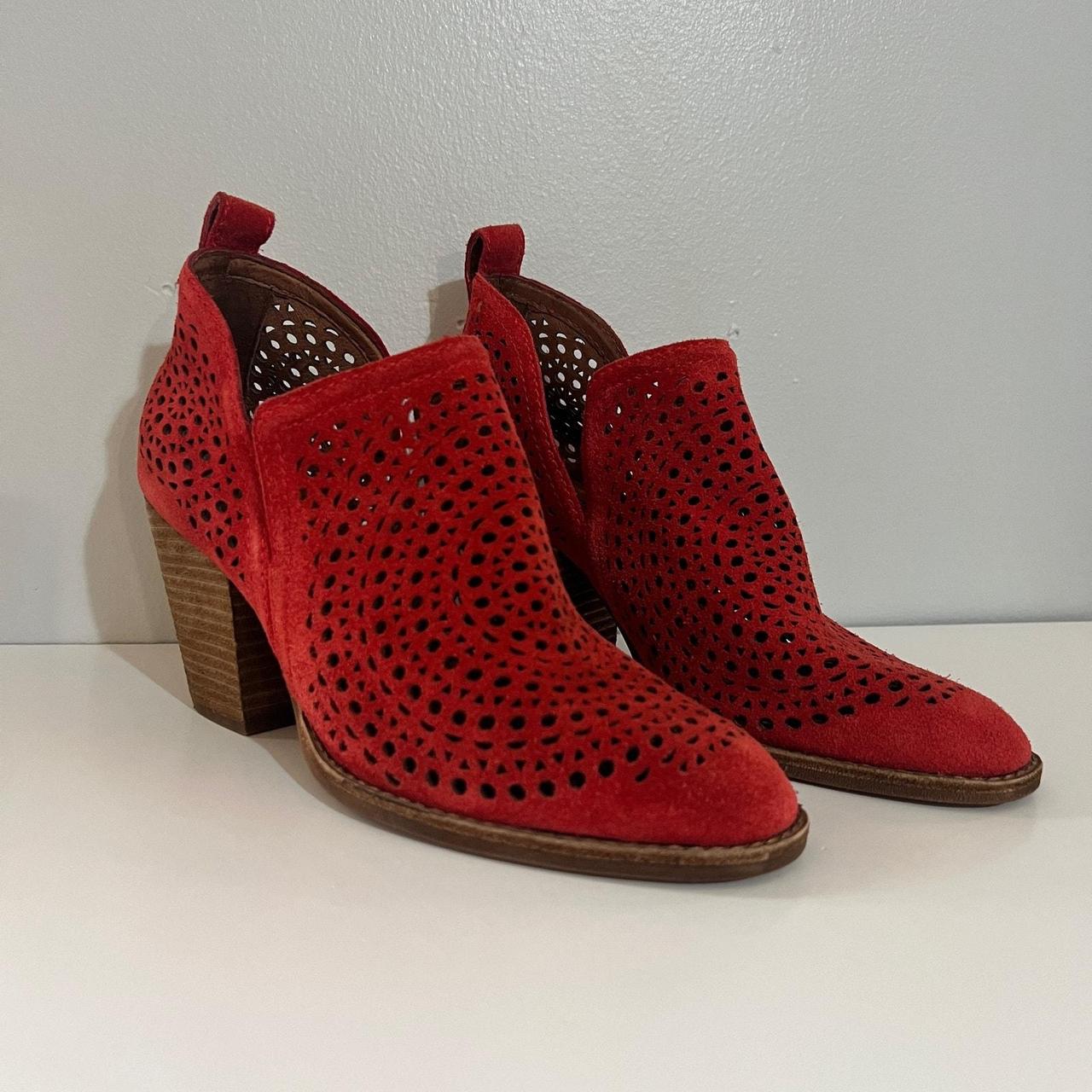 Jeffrey Campbell Rosalee Red Suede Perforated. Depop