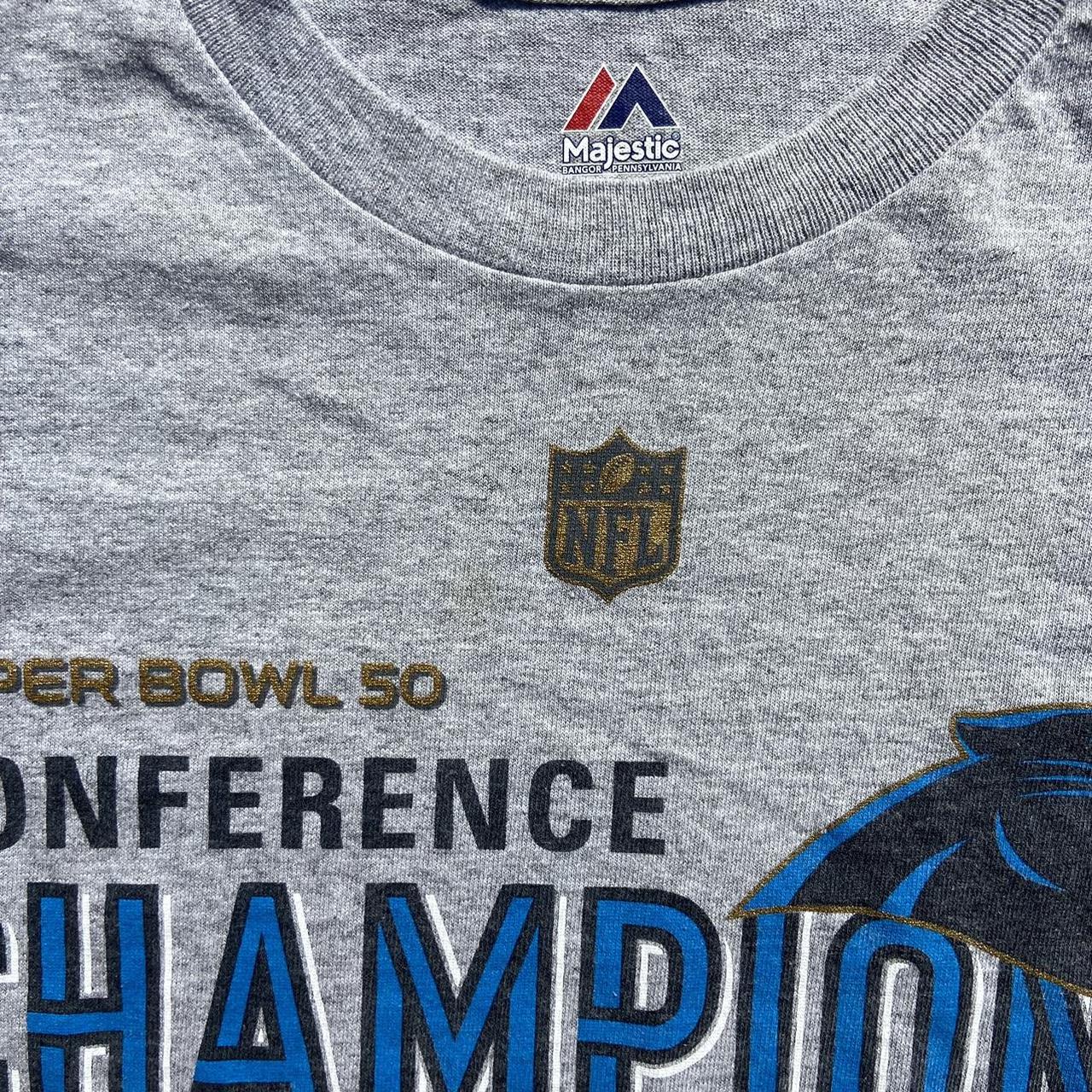 Carolina Panthers Super Bowl 50 Conference Champions Shirt Mens XL Majestic