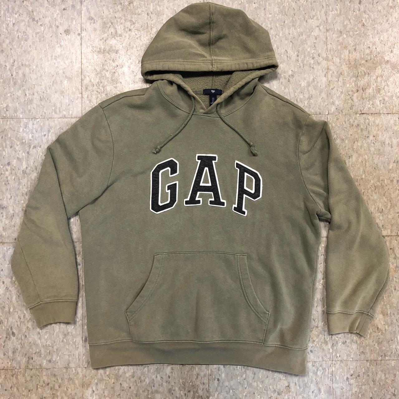 Gap Men's Khaki and Green Hoodie | Depop