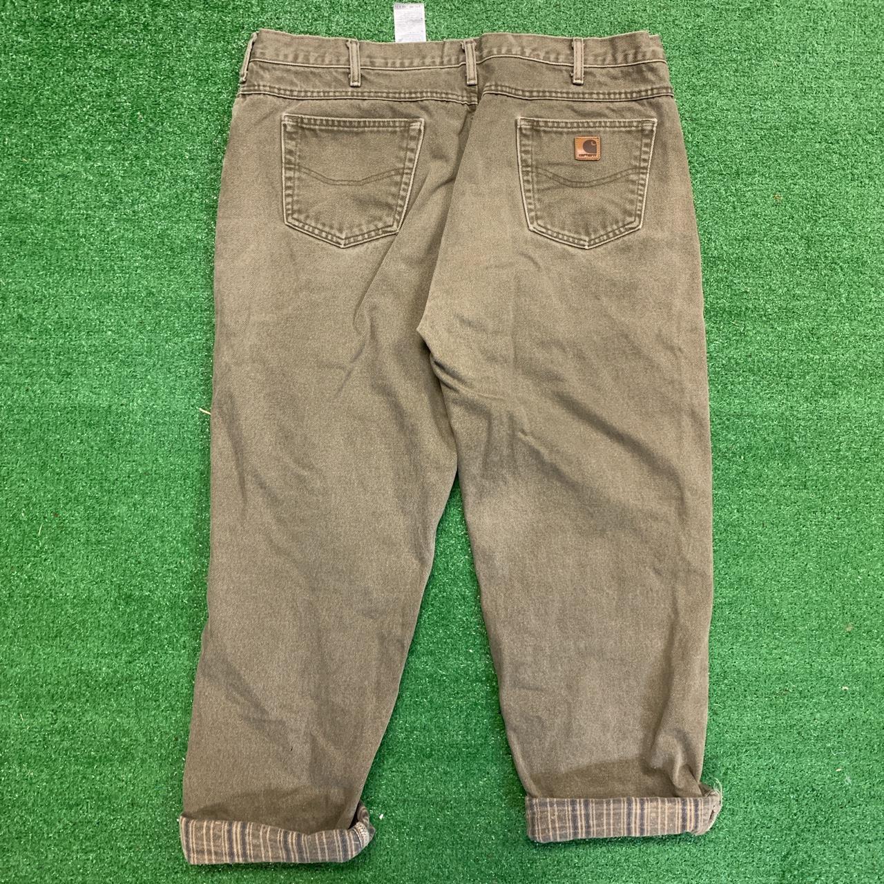 Vintage Carhartt pants. Vintage flannel lined - Depop