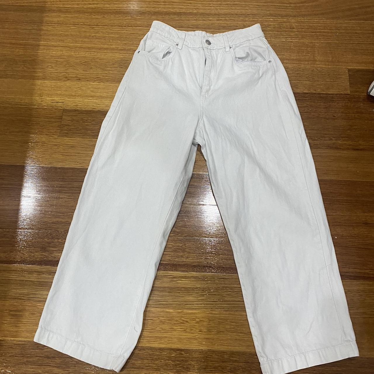 Supre Wide Leg White Denim Jeans - Depop
