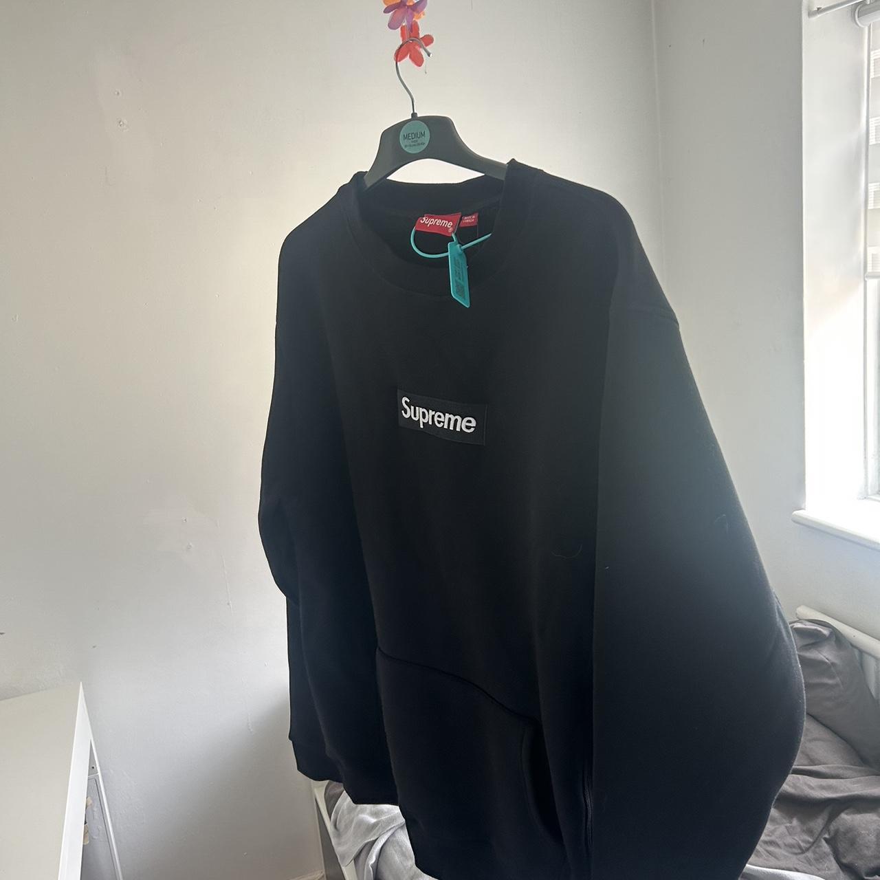 Supreme Box Logo Crewneck Sweatshirt Black - Depop