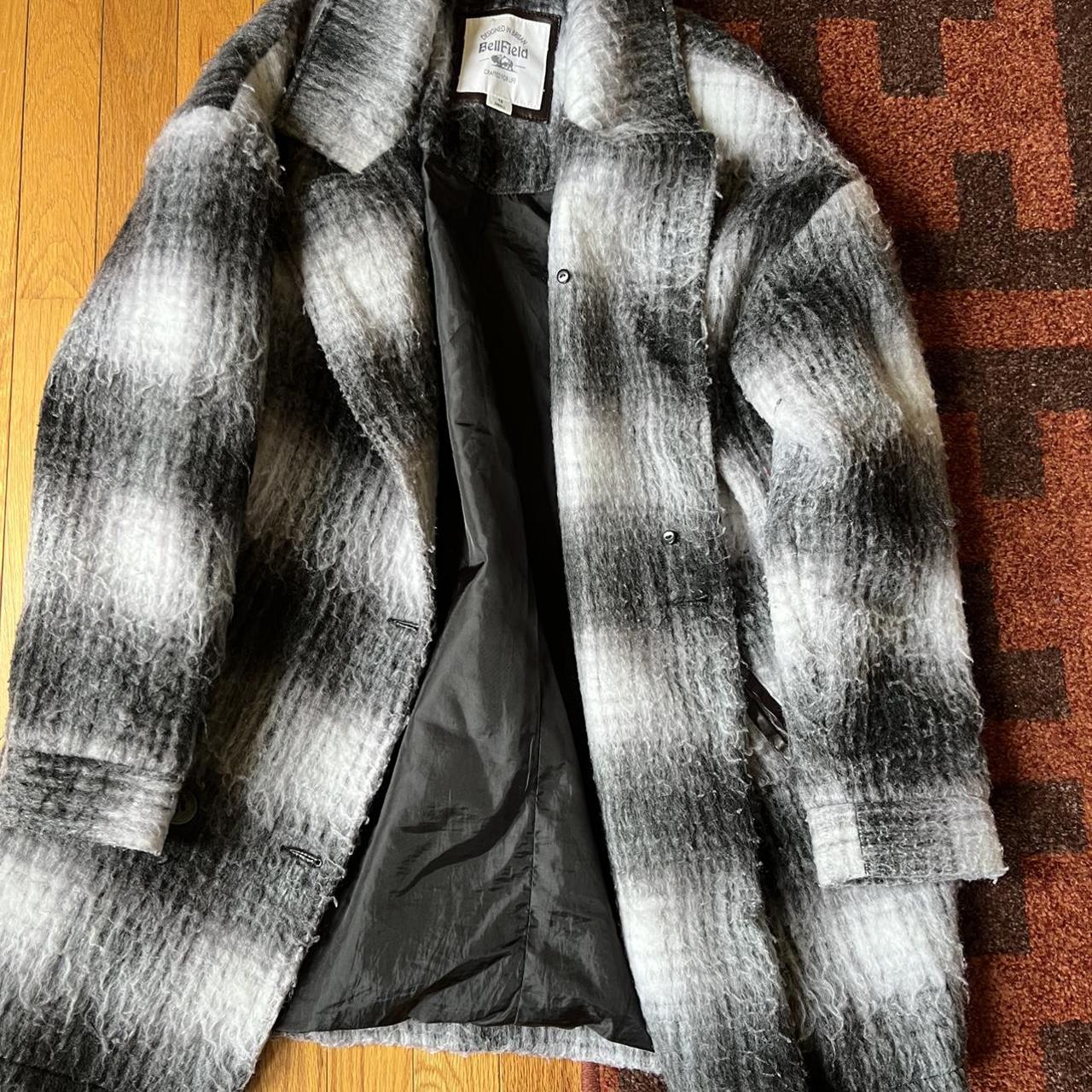 Banana republic fuzzy hot sale plaid cocoon coat