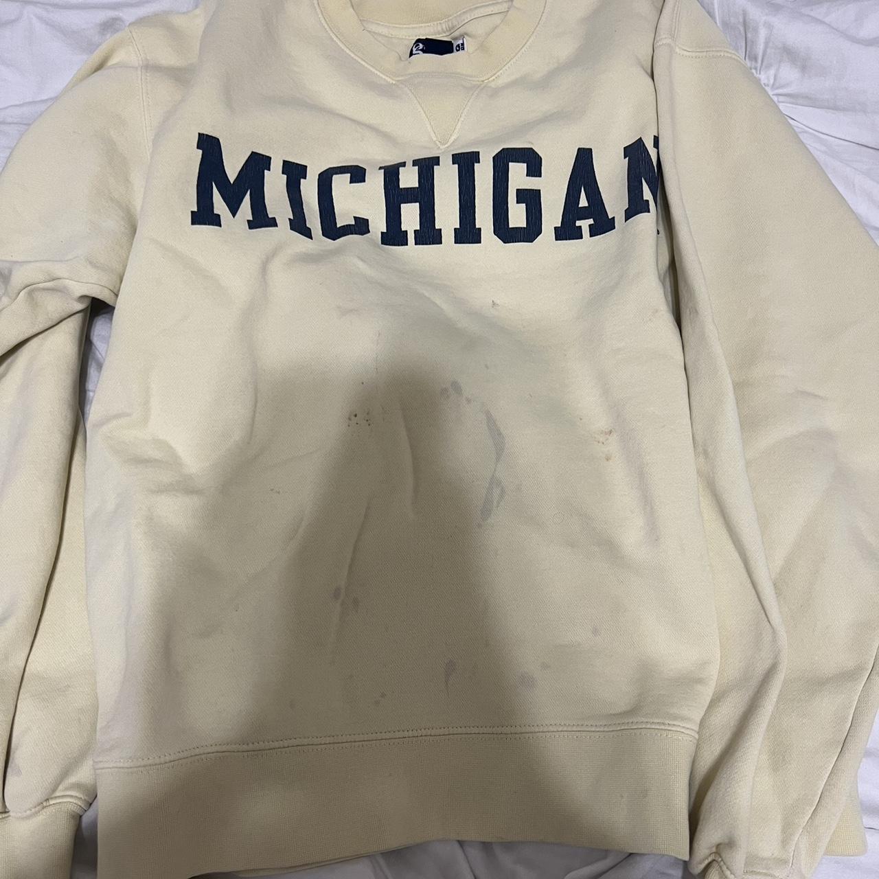 Pale yellow michigan sweatshirt on sale