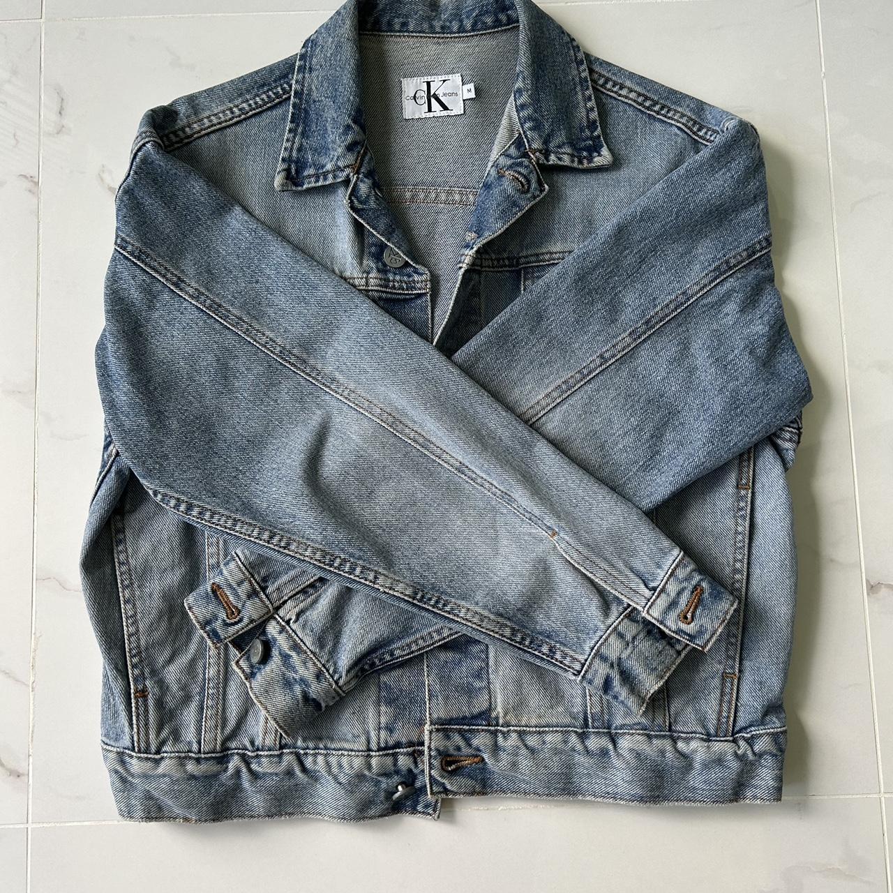 women’s calvin klein medium jean jacket - excellent... - Depop