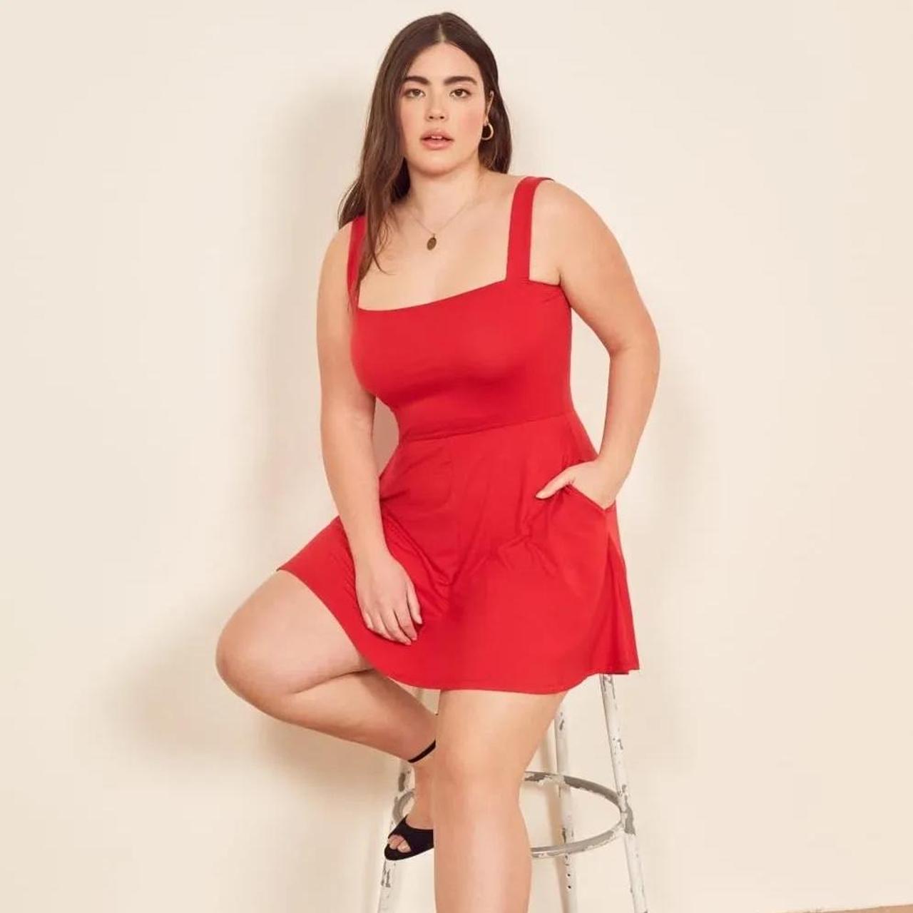 Easy throw on red Reformation Dress in Anicka style. Depop