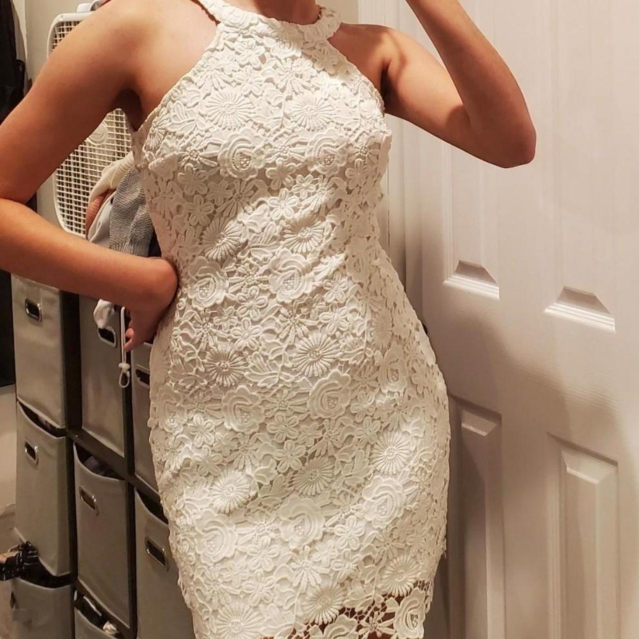 Lulus Love Poem Ivory Lace Mini Dress Depop