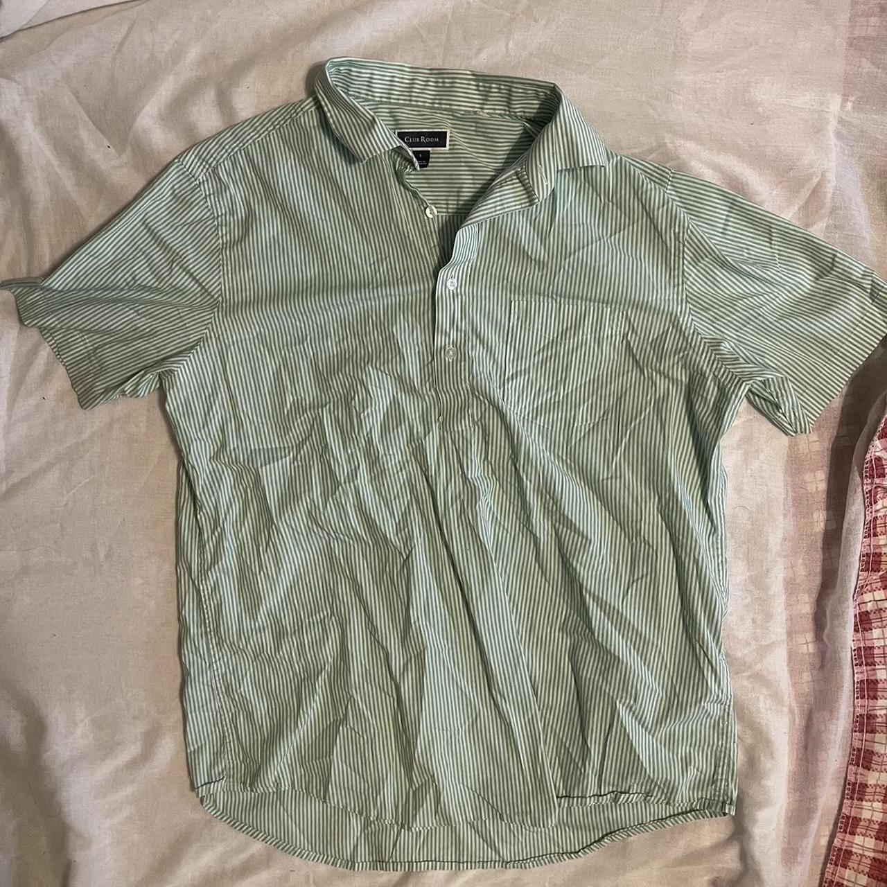 Club Room, Green Stripe, Button-up, casual wear;... - Depop