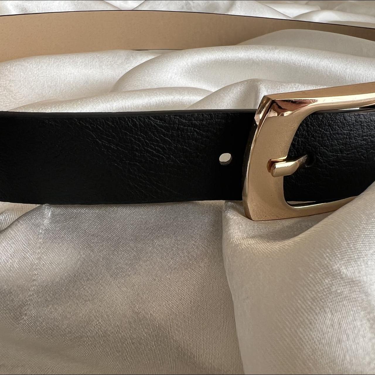 Women's Black and Gold Belt | Depop