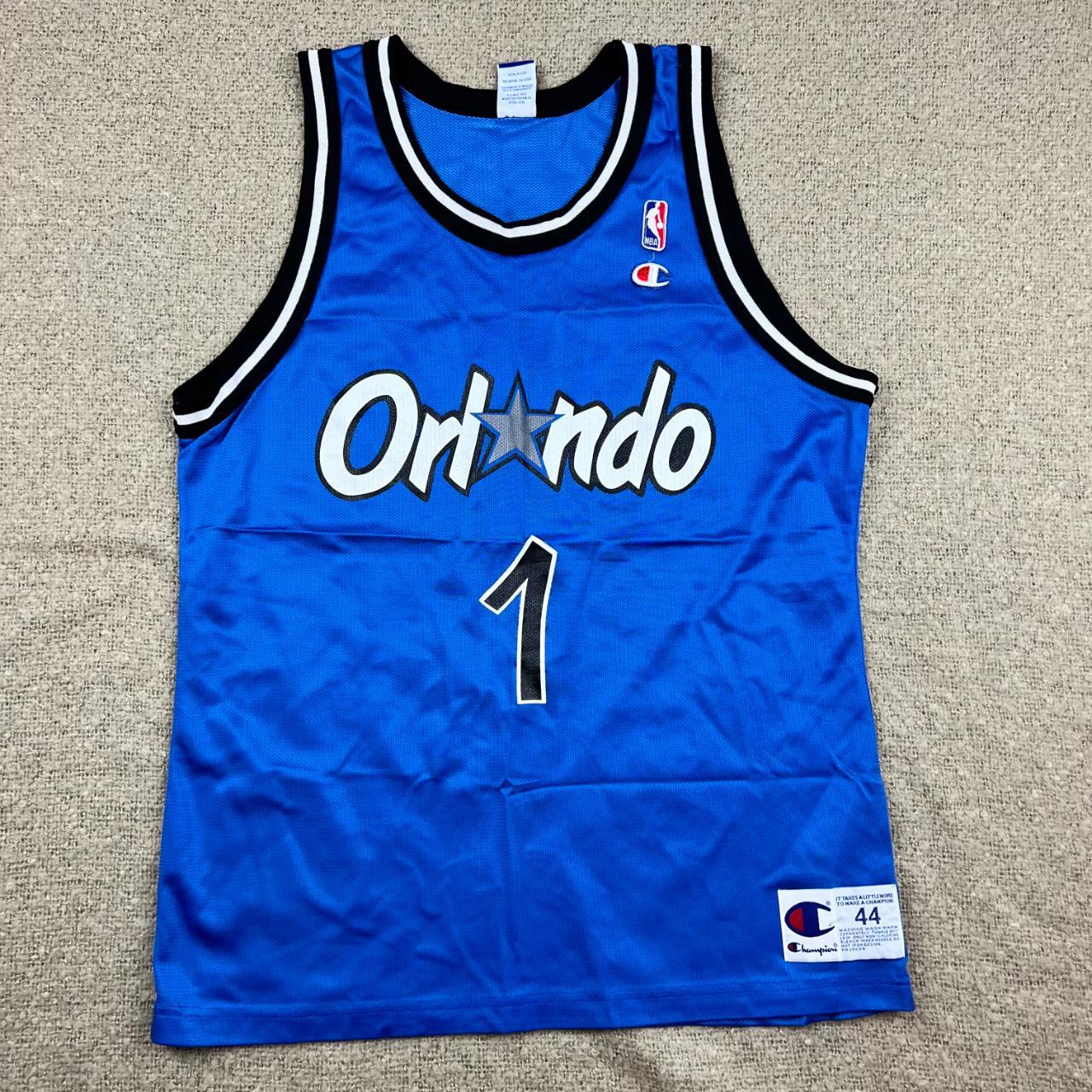 Vintage Orlando Magic Penny Hardaway Champion Jersey Size 44 Blue NBA