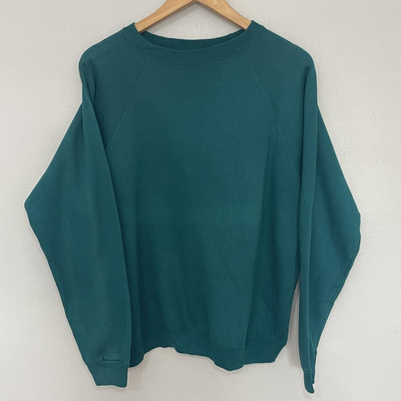 Vintage Plain Hanes Her Way Green Sweatshirt. Size... - Depop