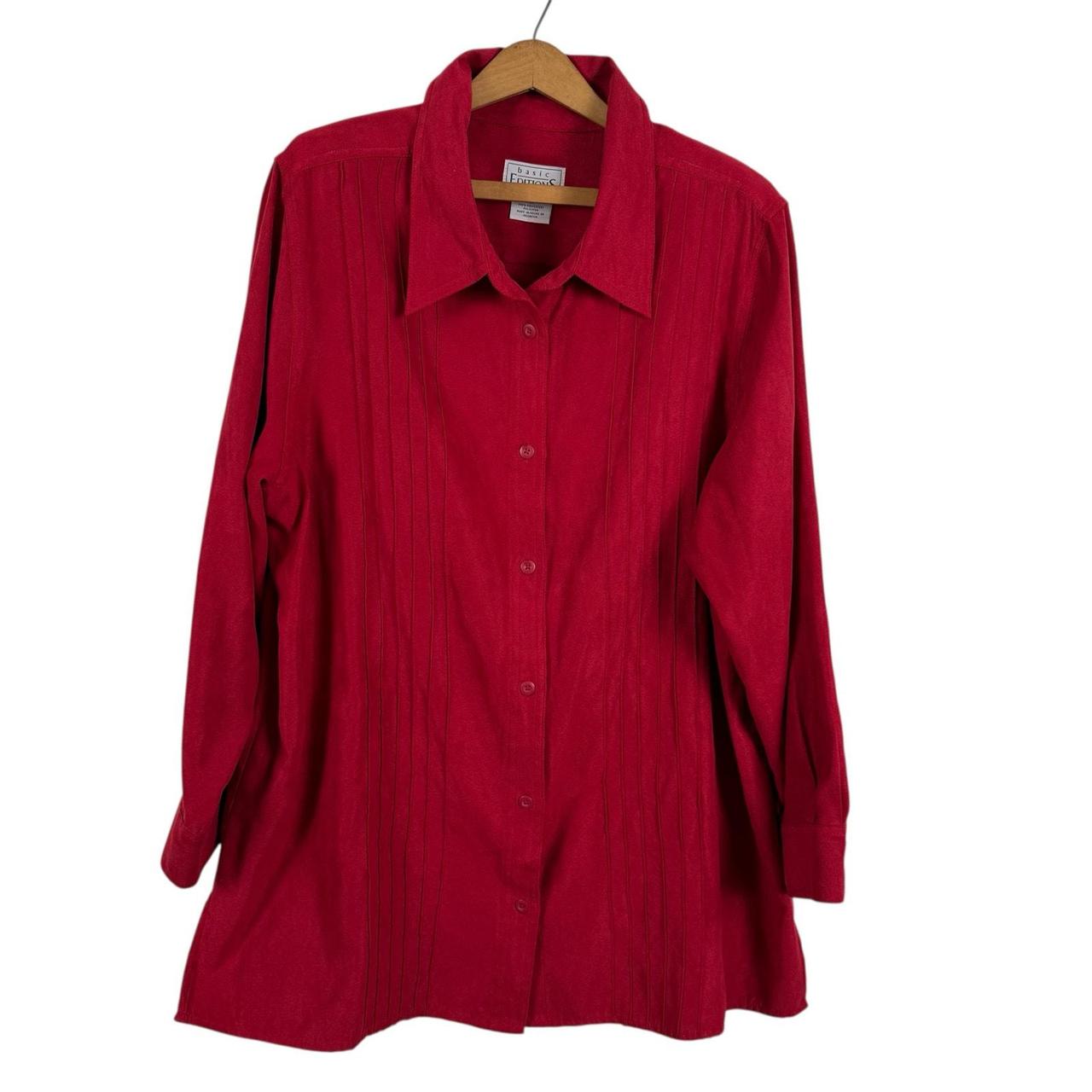 Basic Editions Women's Blouse - Red - 18 – Basic … - image 1