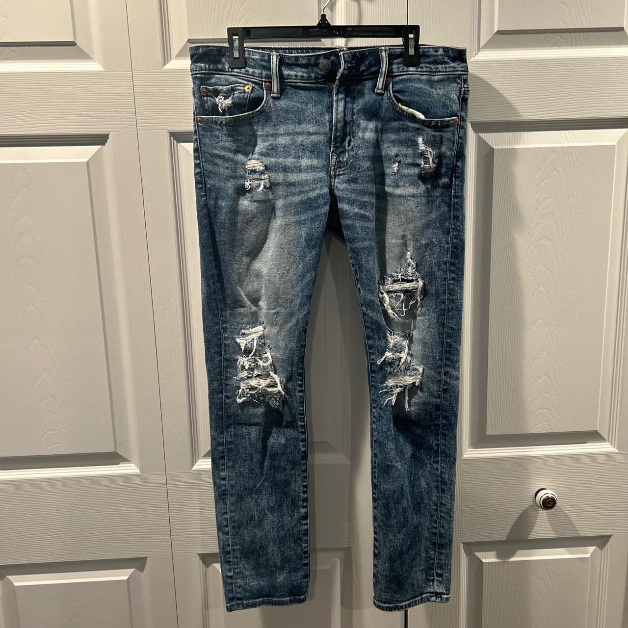 AMERICAN EAGLE brand dark ripped jeans 💙 •mid rise, - Depop