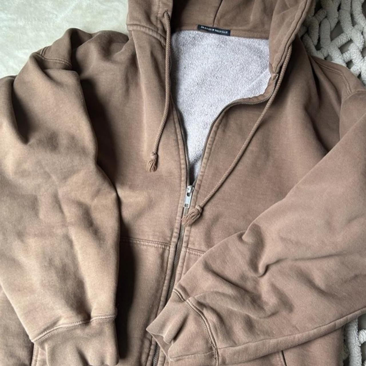 brown brandy melville hoodie #brandymelville - Depop