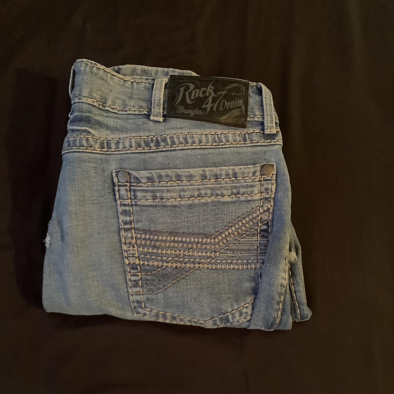 Men’s Wrangler Rock 47 Denim Jeans Worn, One small... - Depop