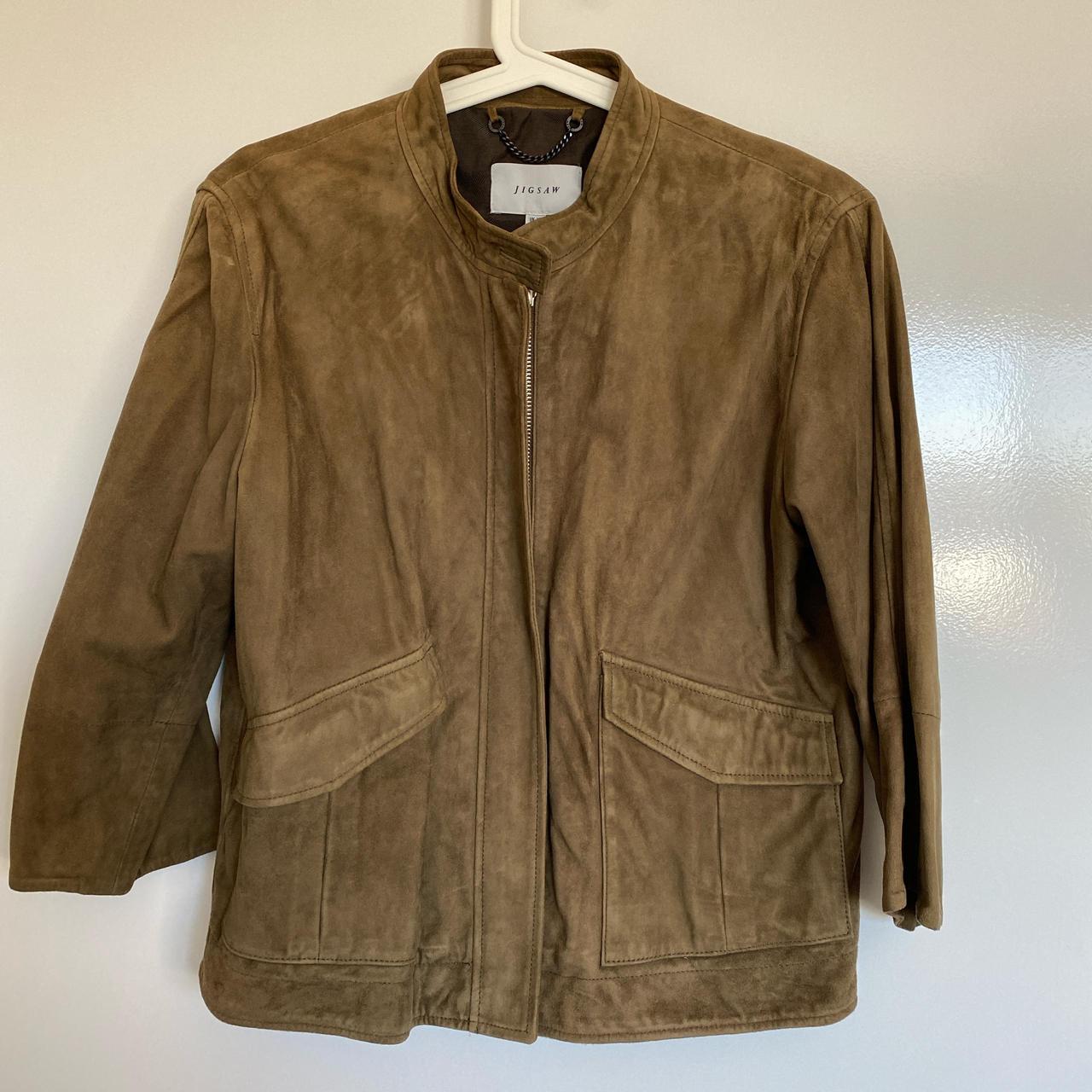 Jigsaw suede jacket as new never worn fit 10 to 12. Depop