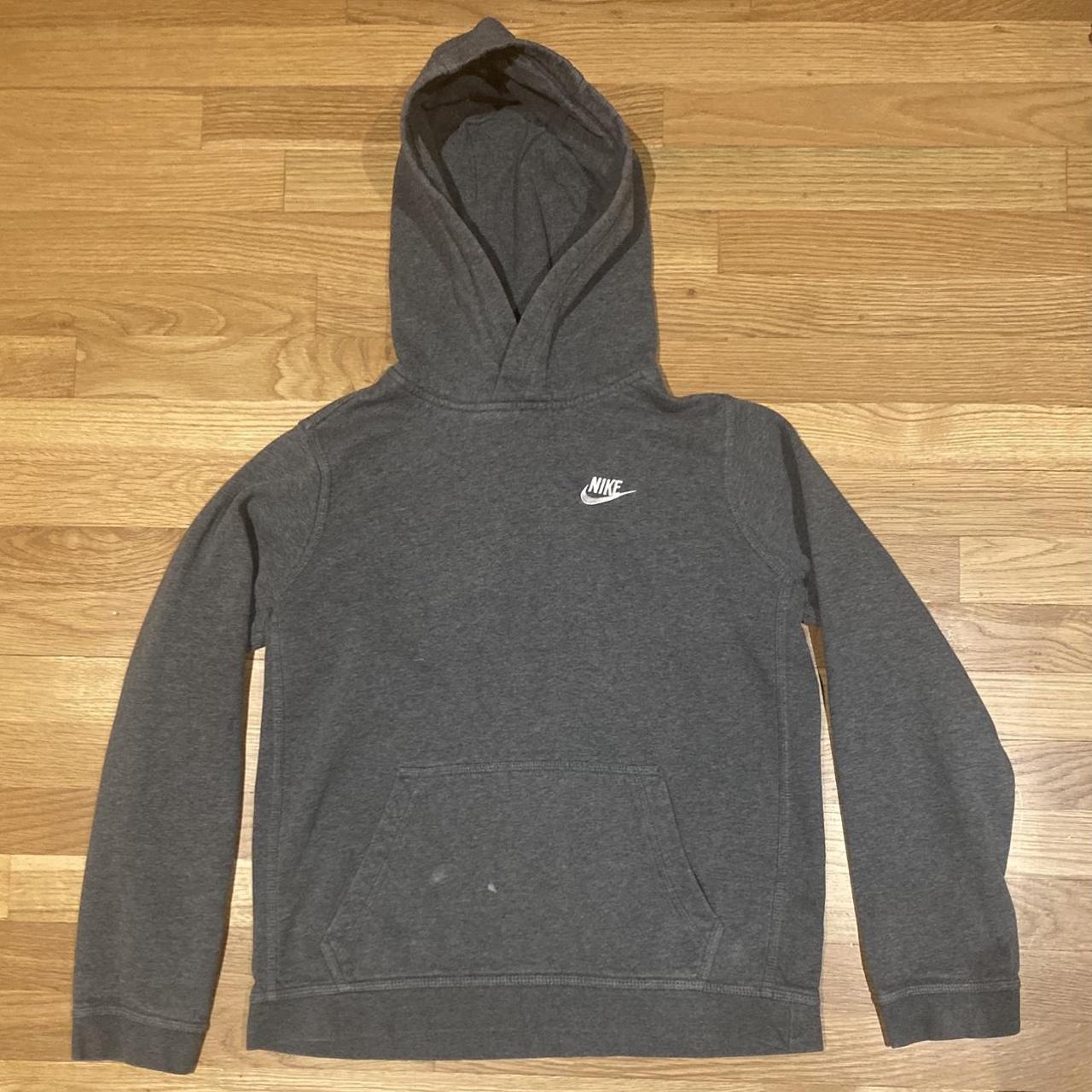 DARK GREY NIKE HOODIE size boys XL fits like a Depop