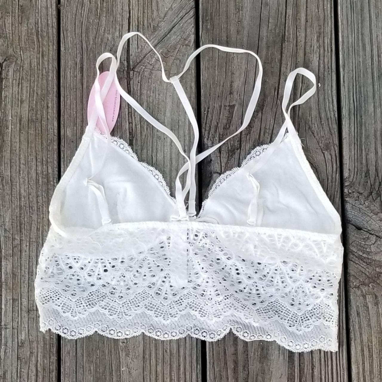 Anemone long line lace choker bralette ivory - Depop