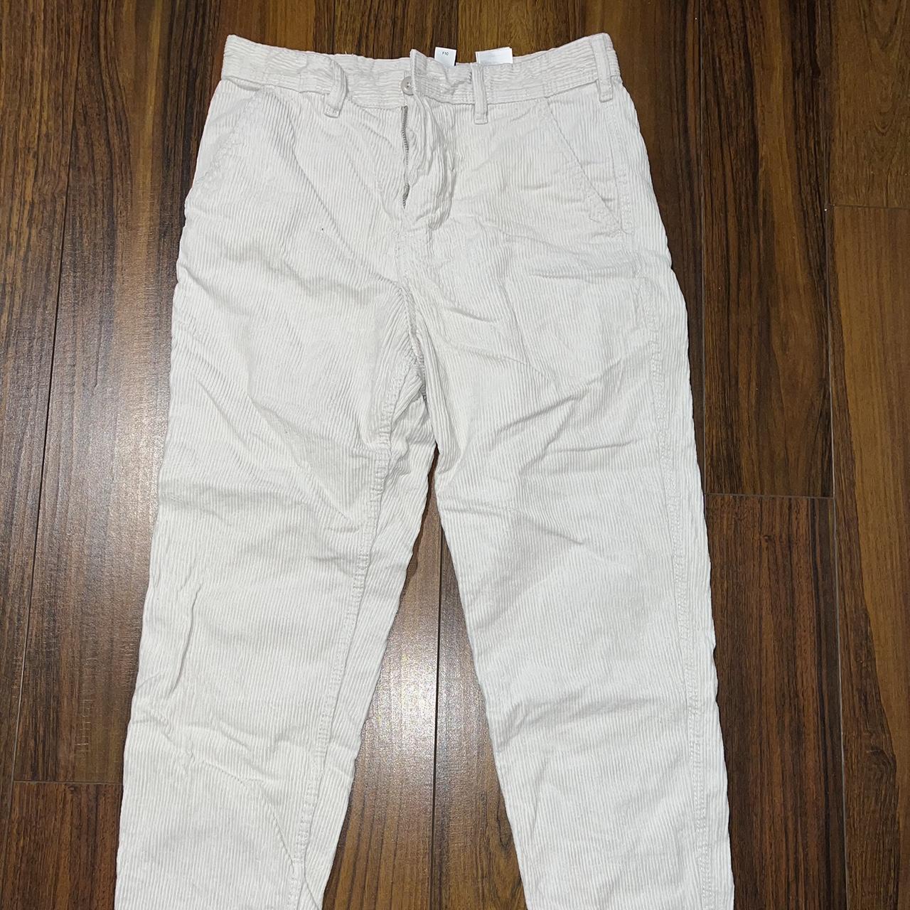 White Corduroy Men’s Pants Size: 30 #white... - Depop