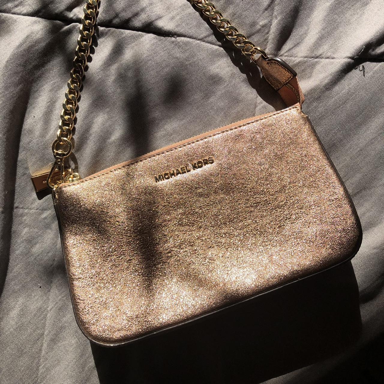 Michael Kors rose gold clutch - Depop