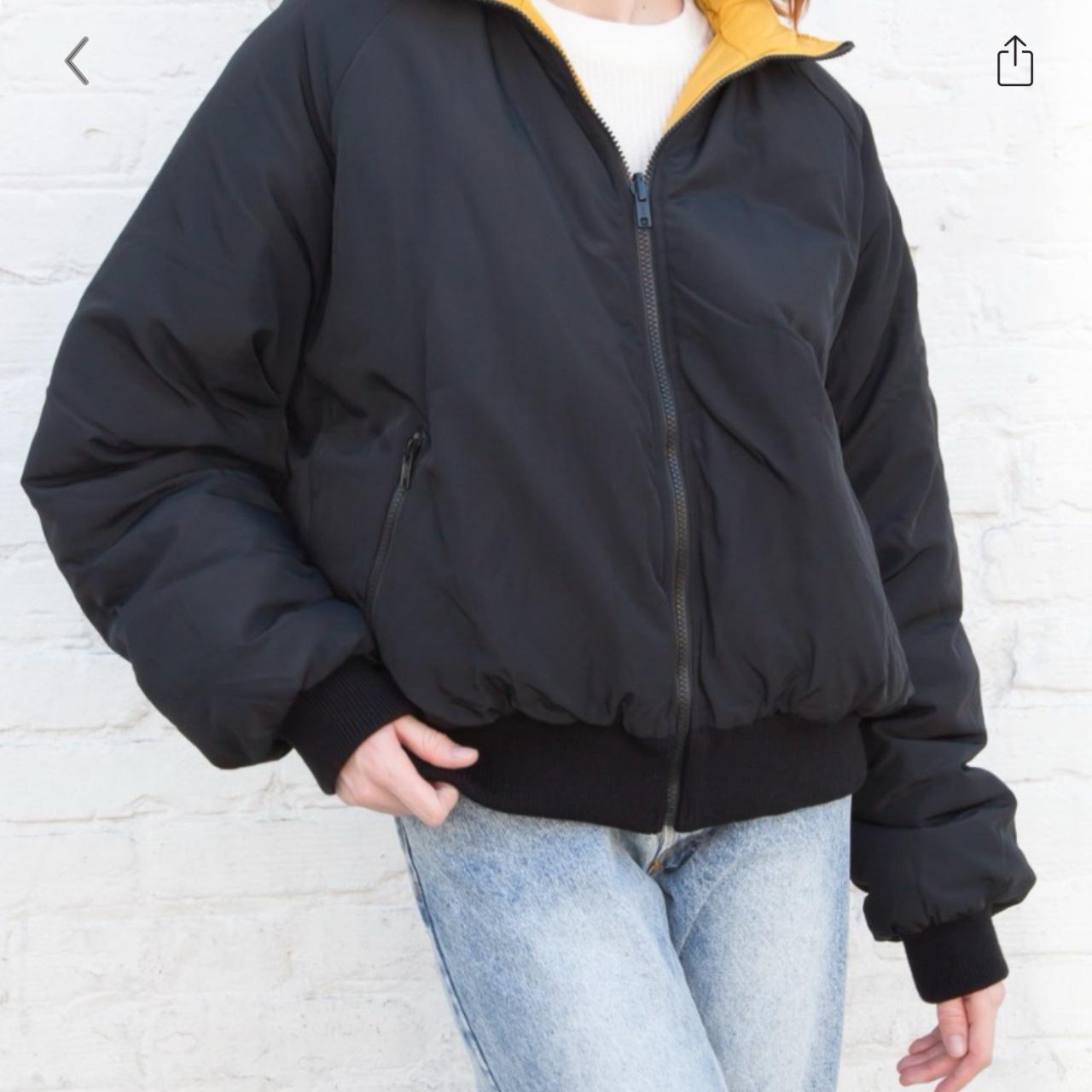 Brandy Melville faith reversible jacket - black and | Depop