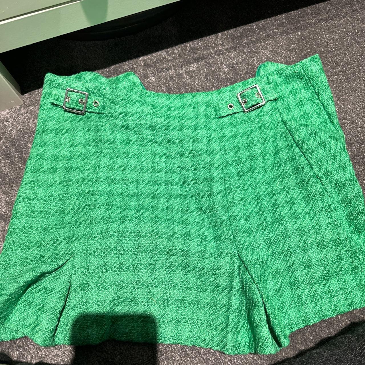 Bershka Women's Green Skirt Depop