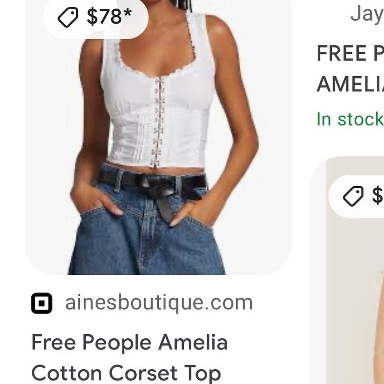 Free People Amelia Cotton Corset Top In White