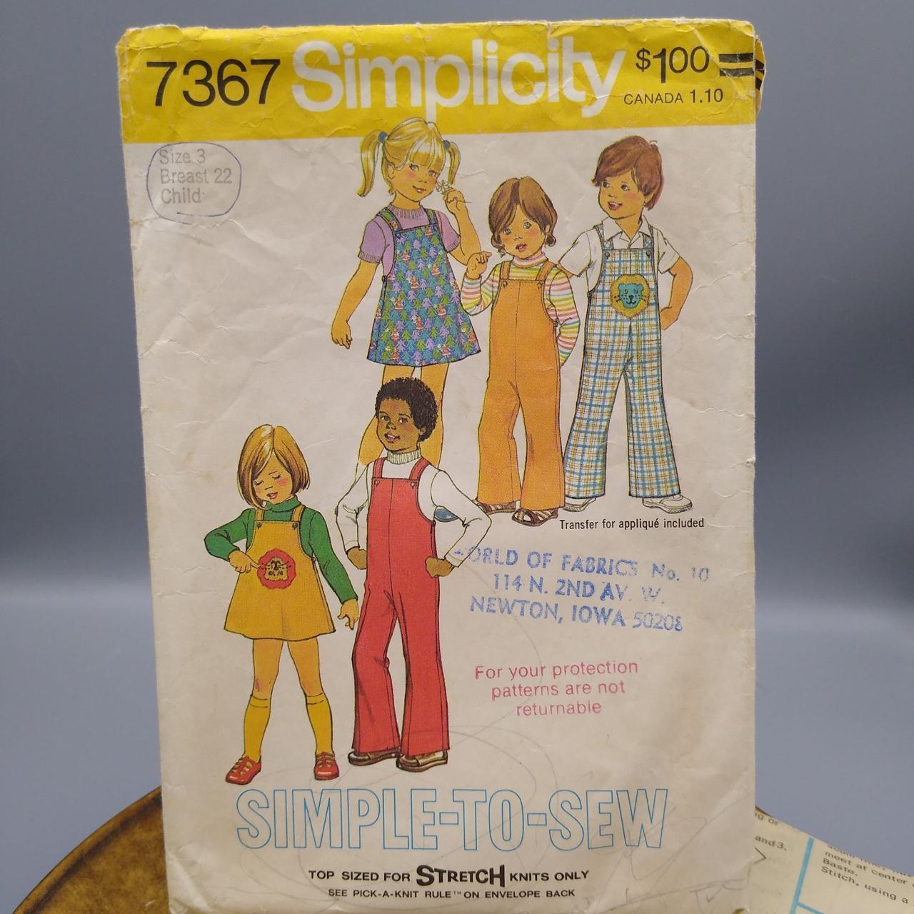 Vintage Sewing PATTERN Simplicity 7367, Unisex... - Depop