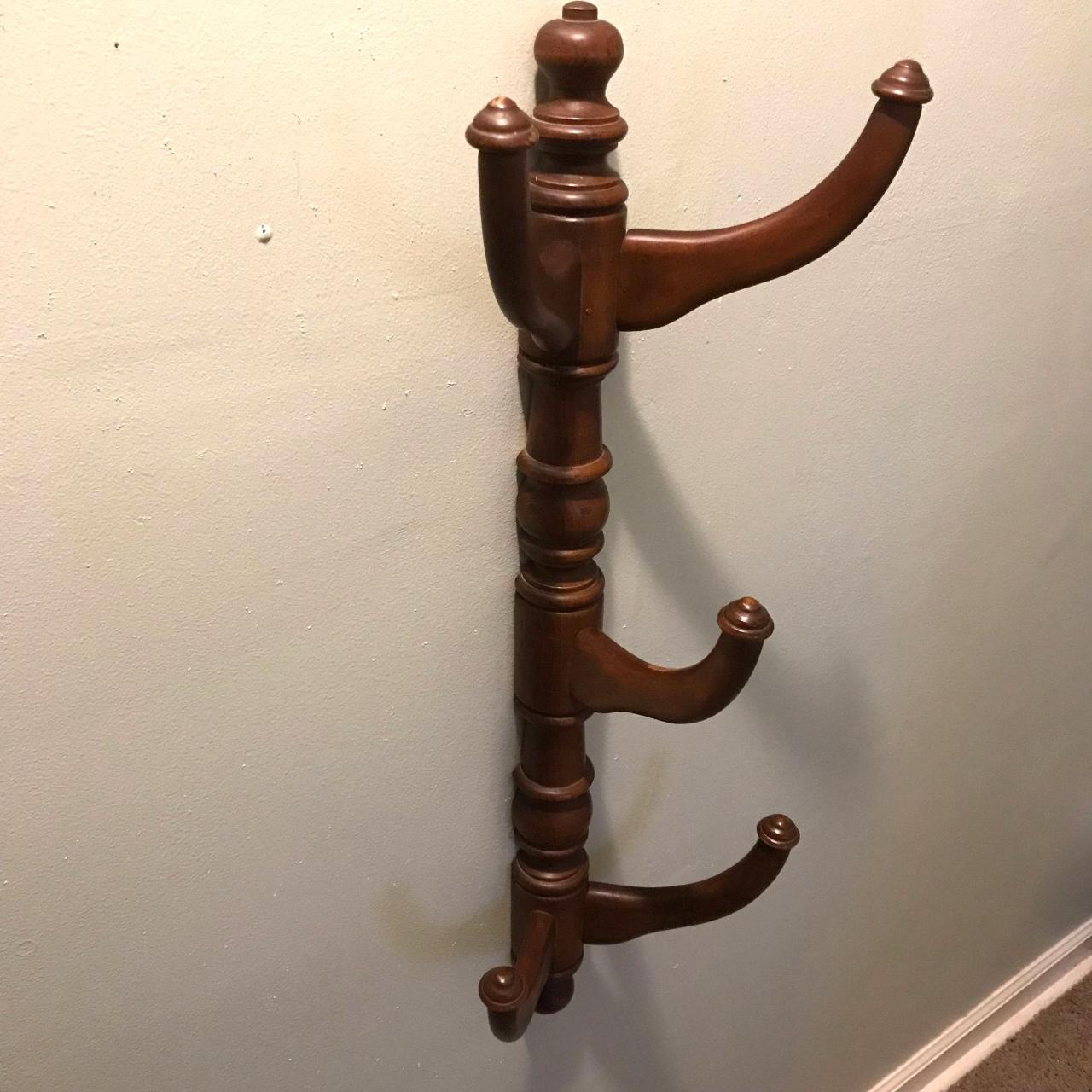 MCM Coat or Hat Rack Tell City Wood Wall Hanging,... Depop