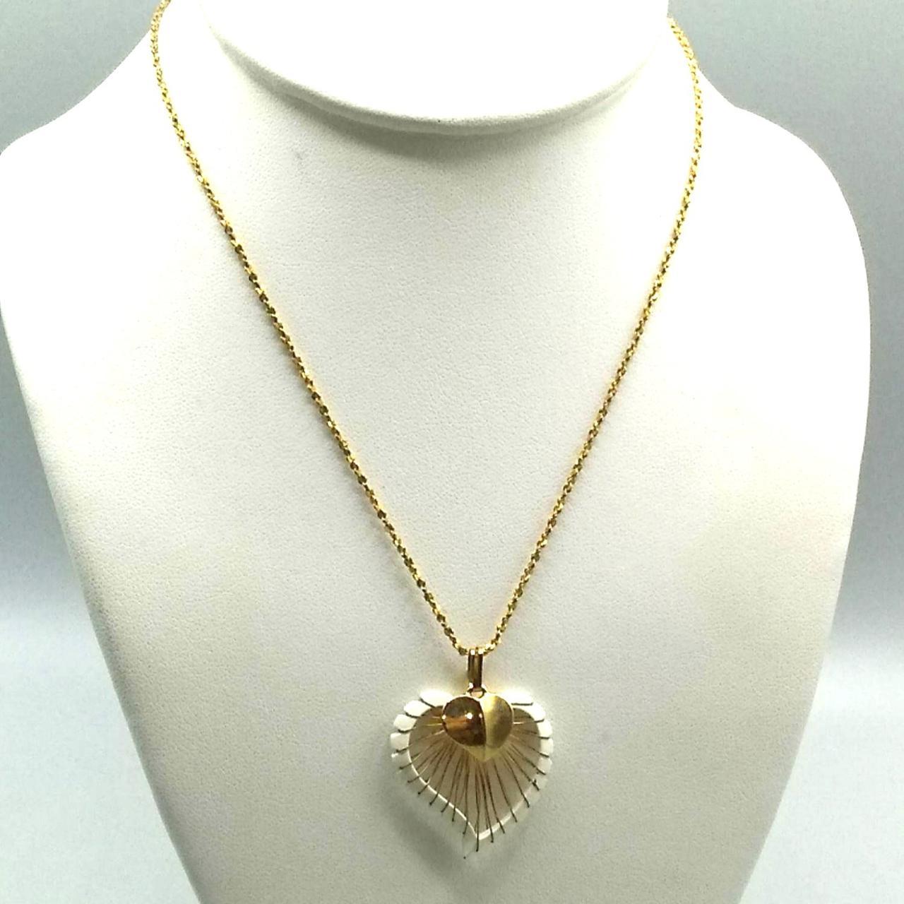 Vintage Monet Necklace Puffed Heart Pendant Yellow Gold Tone Heart Jewelry  Collectible Costume Jewelry Unique Vintage Jewelry Gift for Her - Etsy