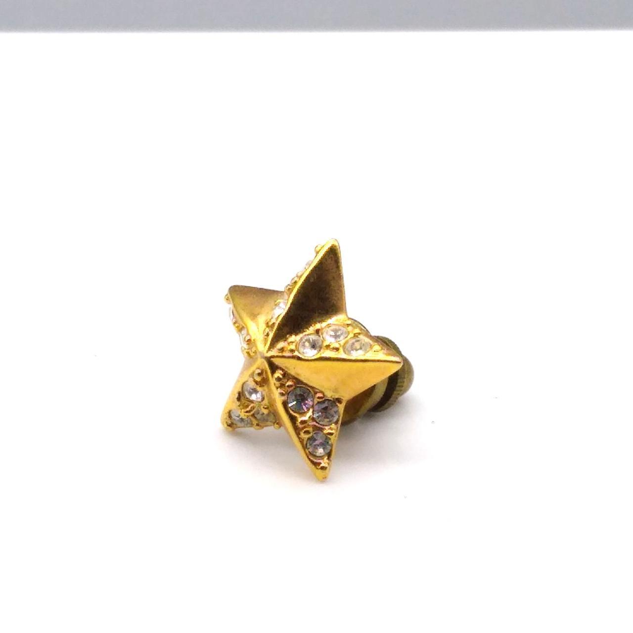 Vintage Krementz Star Tie Tack, Clear Crystals on... - Depop