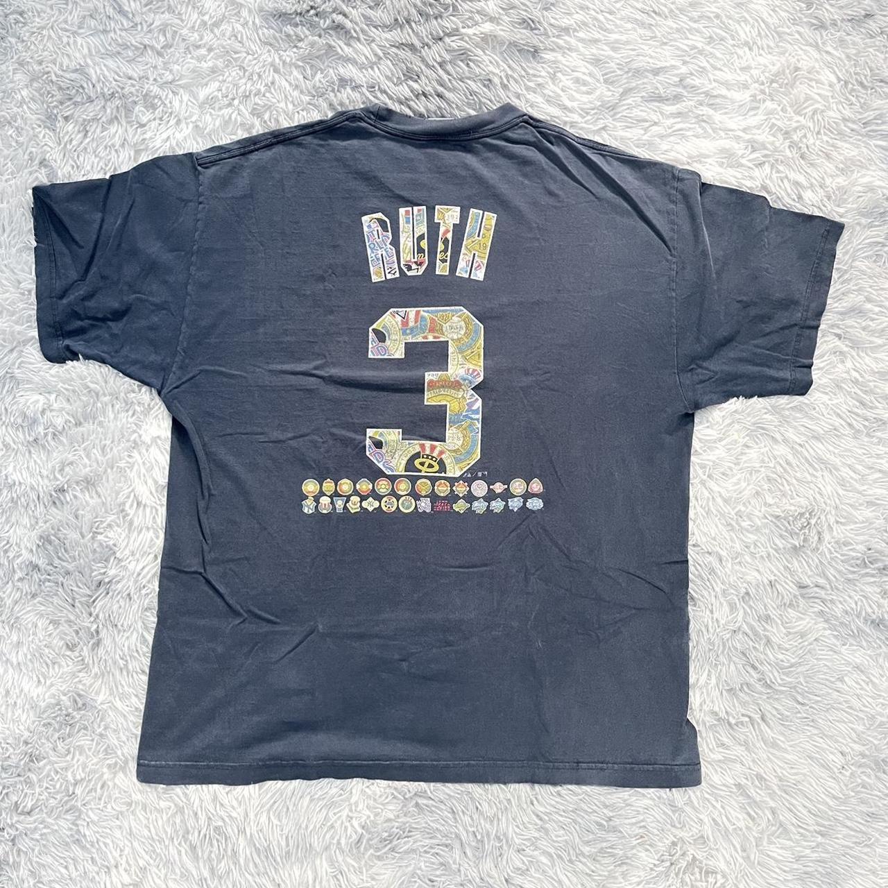 00's Babe Ruth Yankees Tee, Size Medium, FITS Long, - Depop