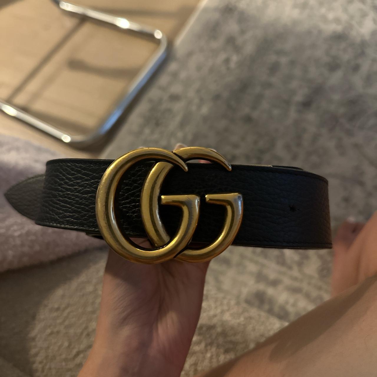 Gucci marking Black/dark brown reversible leather... - Depop