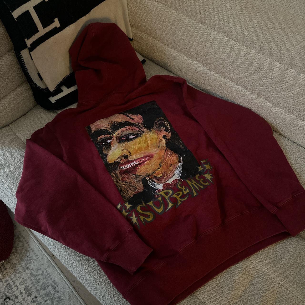 Supreme cardinal red portrait hoodie. Size M. Worn... - Depop