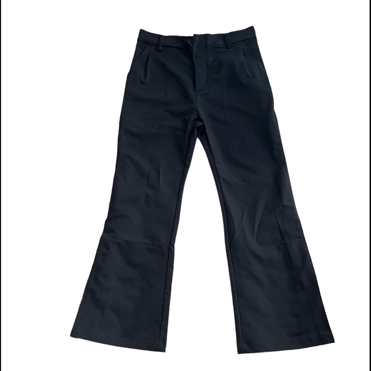 Cmma Wear Black Flared Pants Adjustable flare zipper... - Depop