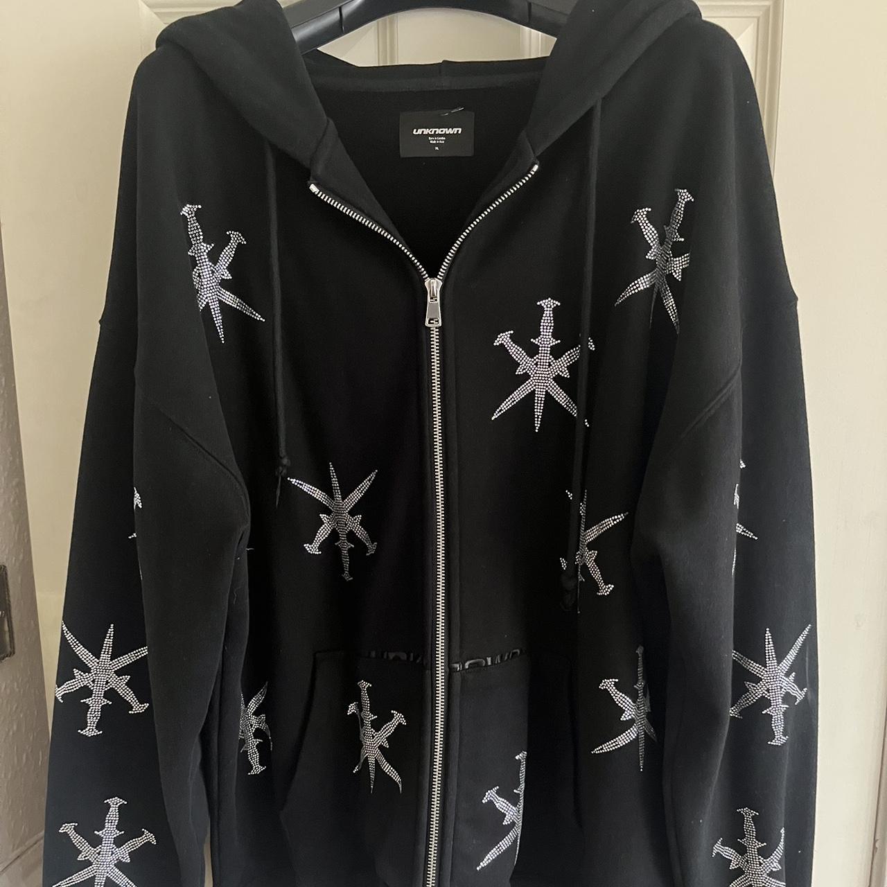 Unknown London Purple Reign rhinestone zip up... - Depop