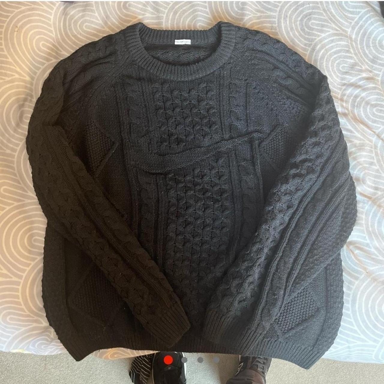 Rare Black knitted nike jumper very good condition Depop