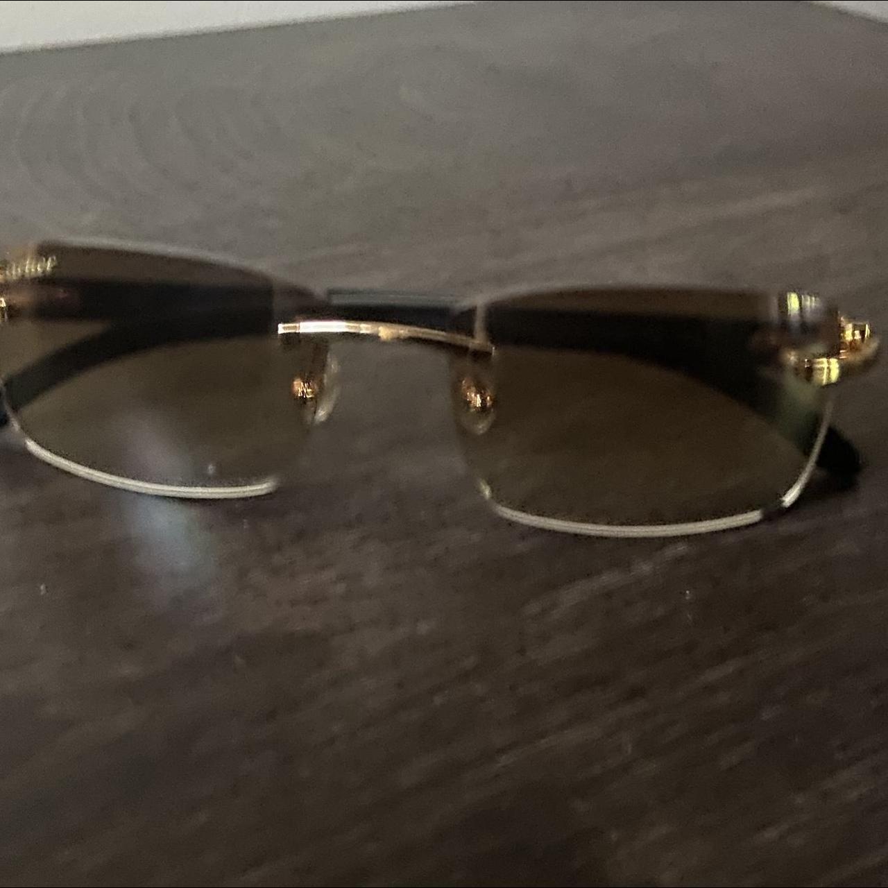 Cartier CT0046S Rimless Brown gradient Buffalo Horn Depop