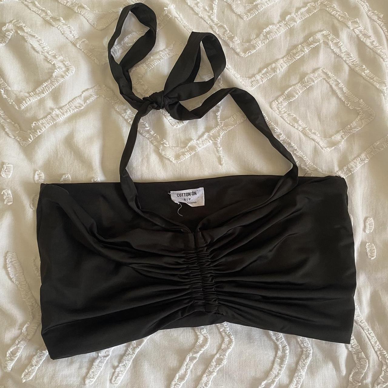 black halter top from cotton on! SIZE SMALL few... - Depop