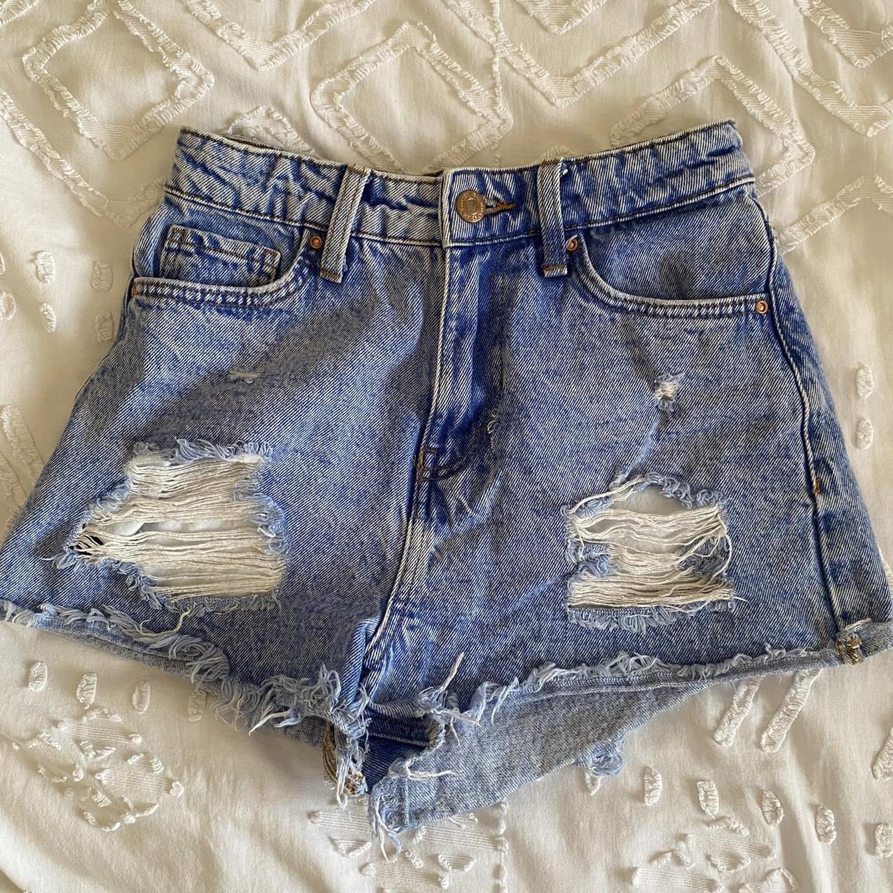 Distressed Denim Shorts From Jay Jays SIZE 6 In Depop