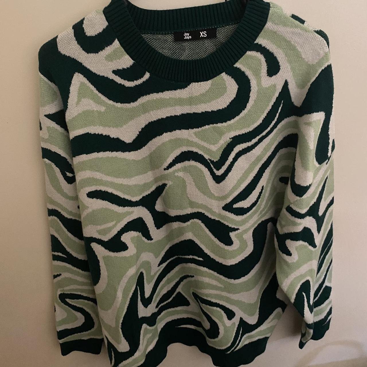 swirly pattern knitted sweater/jumper from jay jays!... Depop