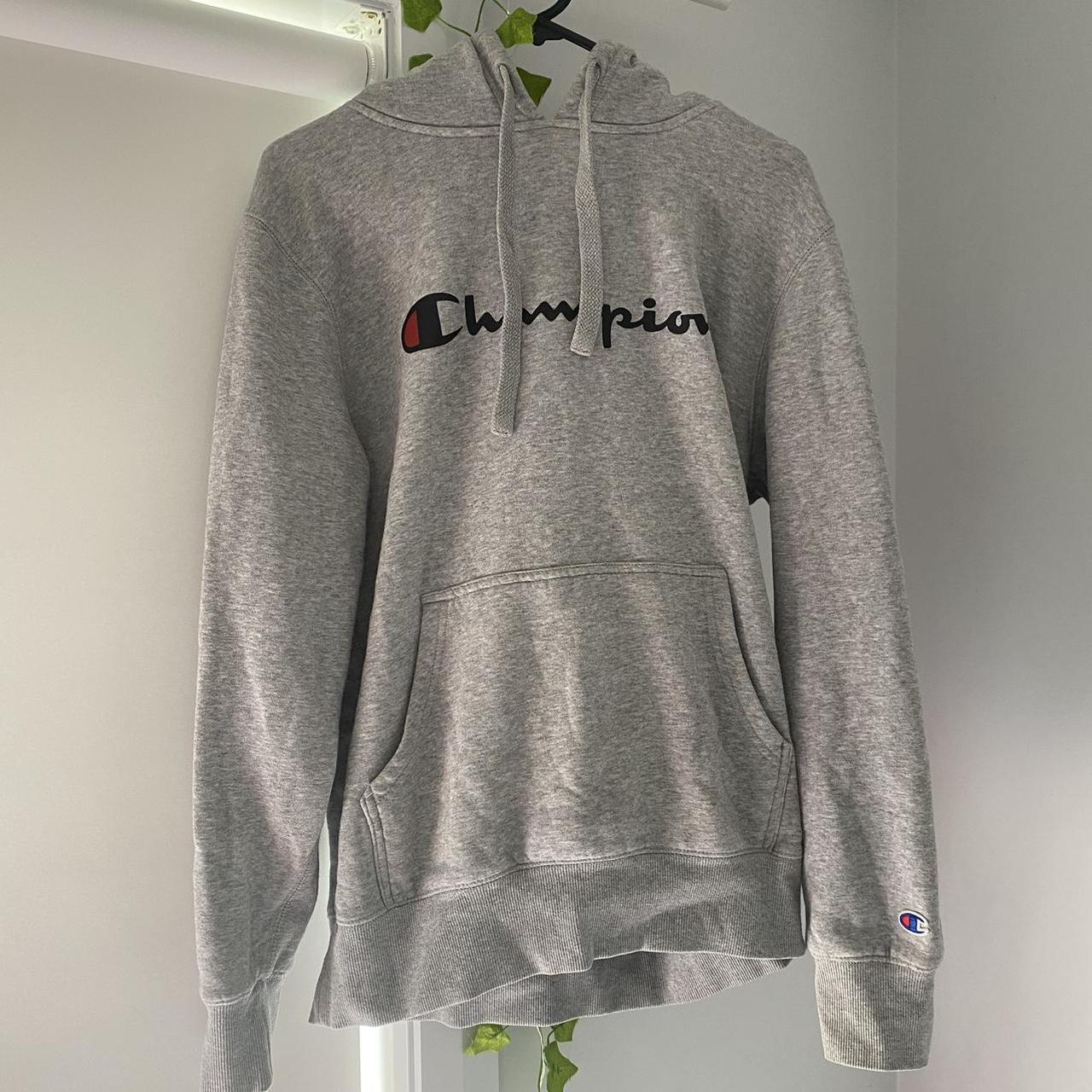 grey champion hoodie SIZE S in great condition been... - Depop